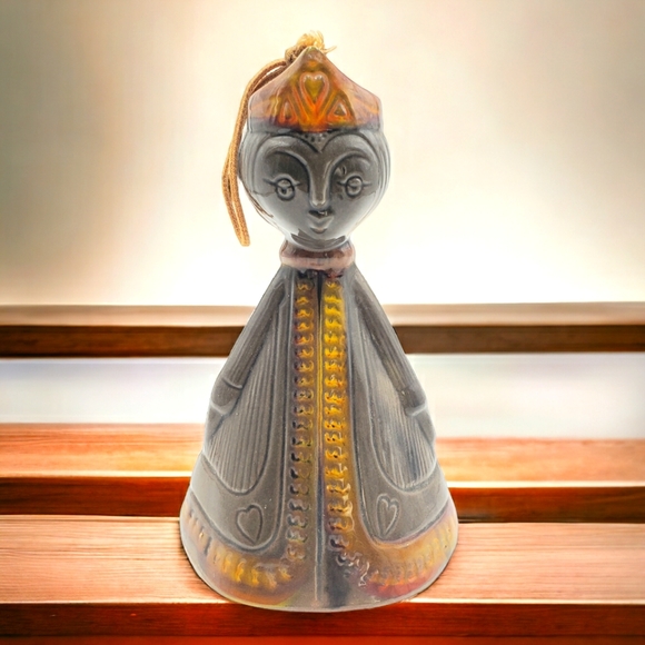 Vtg Pacific Stoneware Jean Ellsworth Queen Of Hearts Clay Bell Wind Chime Brown - Picture 12 of 12